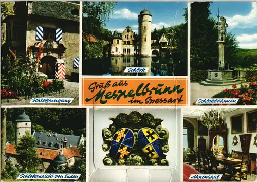 Mespelbrunn Spessart Leporello-Postkarte, Mehrbildkarte 1970 Leporello