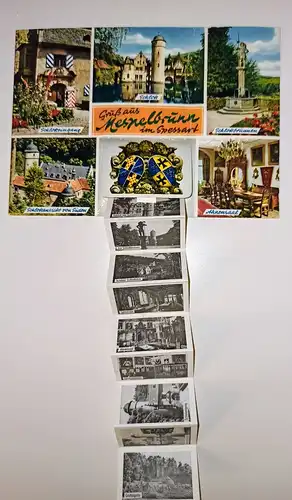 Mespelbrunn Spessart Leporello-Postkarte, Mehrbildkarte 1970 Leporello