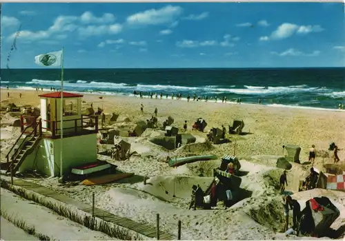 Ansichtskarte List auf Sylt Strand Partie Nordsee 1970