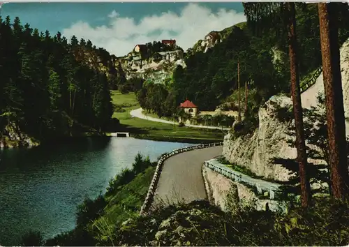 Ansichtskarte Pottenstein Blick vom Weihersbachtal auf Burg Pottenstein 1967 #