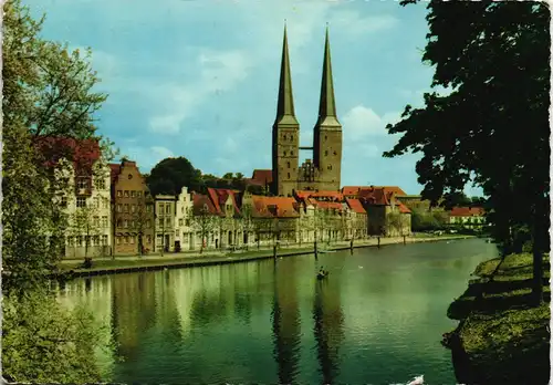 Ansichtskarte Lübeck Panorama-Ansicht Blick zum Dom 1975