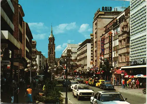 Krefeld Crefeld Rheinstrasse, Geschäftsstraße, Auto Verkehr 1994