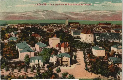 CPA Kolmar Colmar Panorama Vue générale et des Vosges 1920