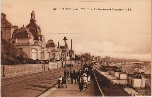 CPA Sainte-Adresse Le Boulevard Maritime, Strandpromenade 1920