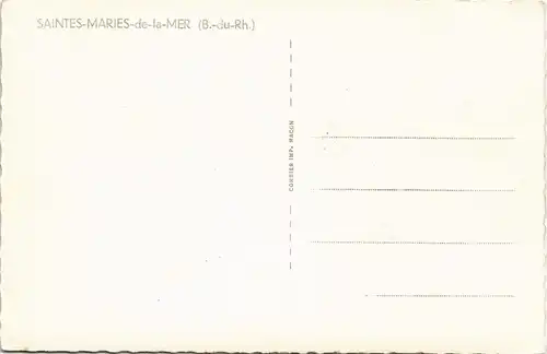 CPA Saintes-Maries-de-la-Mer Ortsansicht, Küste mit Gebäude 1950