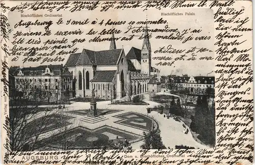 Augsburg Augsburger Dom und Bischöfliches Ordinariat und Palais 1904