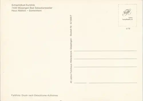 Mössingen Schwefelbad-Kurklinik Mössingen-Bad Sebastiansweiler 1980