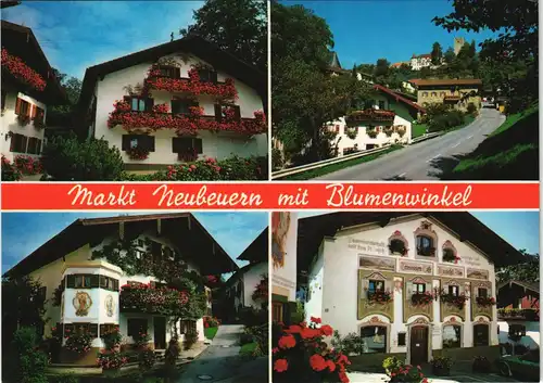 Neubeuern Mehrbild-AK Ortsansichten Blumenwinkel Inntal Oberbayern 1980