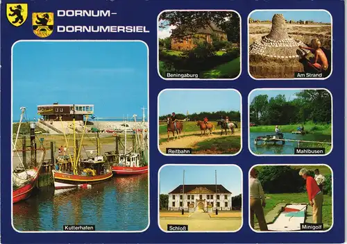 Dornumersiel-Dornum Mehrbild-AK mit Beningaburg, Strand uvm. 1990