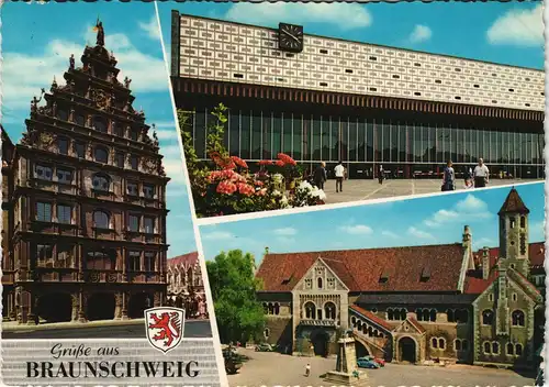 Ansichtskarte Braunschweig Mehrbildkarte mit 3 Ortsansichten 1966