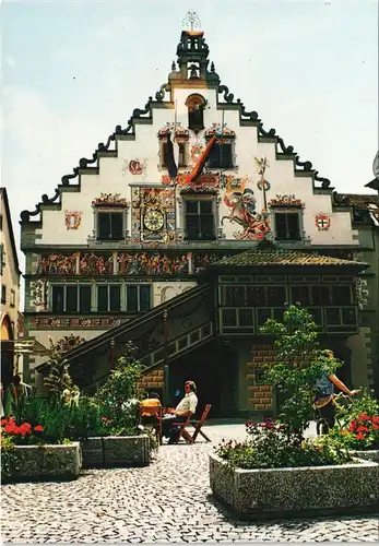 Ansichtskarte Lindau (Bodensee) Rathaus Vorhof mit Lokalität 1994