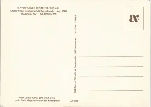 Mayschoß WINZERVEREIN e.G. Alteste Winzer-Genossenschaft 1868 1975