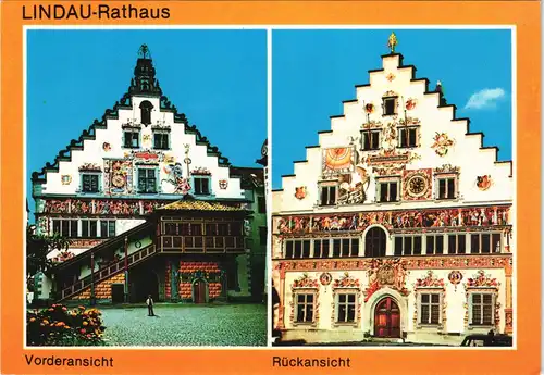 Ansichtskarte Lindau (Bodensee) Altes Rathaus Vorder- und Rückansicht 1980