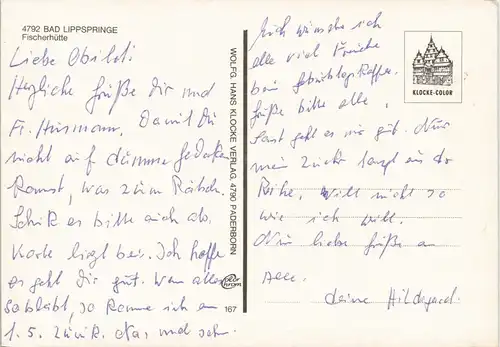 Ansichtskarte Bad Lippspringe Partie an der Fischerhütte 1980