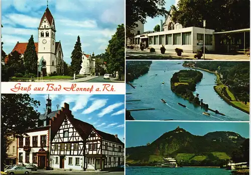 Ansichtskarte Bad Honnef Mehrbildkarte mit 5 Ortsansichten 1975