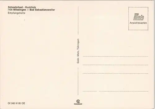 Bad Sebastiansweiler-Mössingen Schwefelbad - Kurklinik Empfangshalle 1975