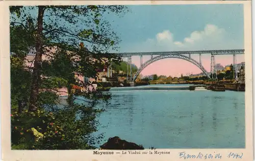 CPA .Frankreich Le Viaduc sur la Mayenne, Brücke, Bridge 1942