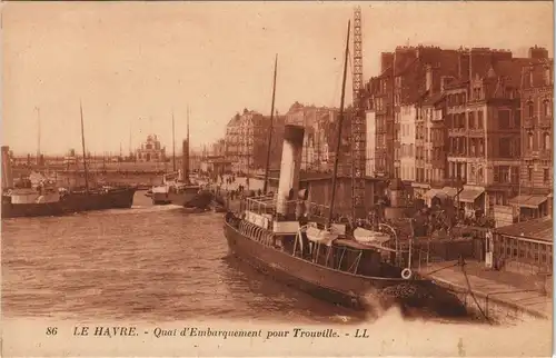 CPA Le Havre Hafen, Quai d'Embarquement pour Trouville 1910