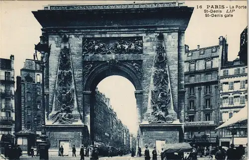 CPA Paris La Porte St-Denis Stadtteilansicht 1910
