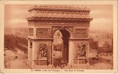 CPA Paris L'Arc de Triomphe The Arch of Triumph 1910