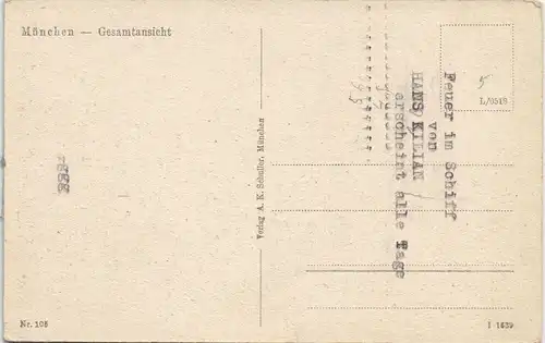 Ansichtskarte München Gesamtansicht 1932