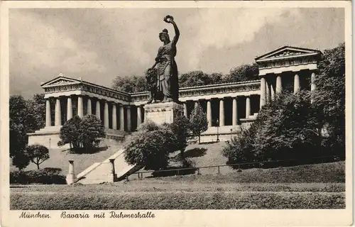Ansichtskarte Ludwigsvorstadt-München Bavaria mit Ruhmeshalle 1932