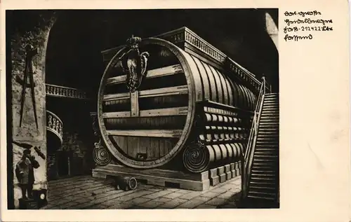 Ansichtskarte Heidelberg Das große Heidelberger Fass 1949