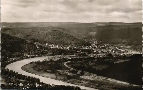 Ansichtskarte Neckargemünd Panorama Blick vom Dilsberg 1957
