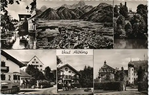 Ansichtskarte Bad Aibling Mehrbildkarte mit 6 Ortsansichten 1959