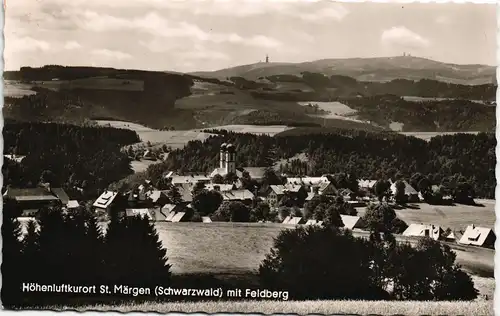 Ansichtskarte St. Märgen Panorama Ansicht, Schwarzwald mit Feldberg 1968
