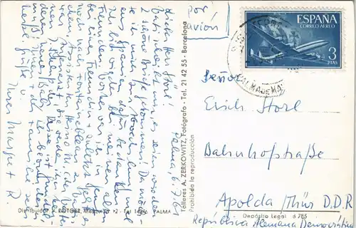 Postales Palma ( de Mallorca) Rincon del Puerto 1961