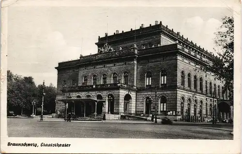 Ansichtskarte Braunschweig Partie am Theater, Staatstheater 1961