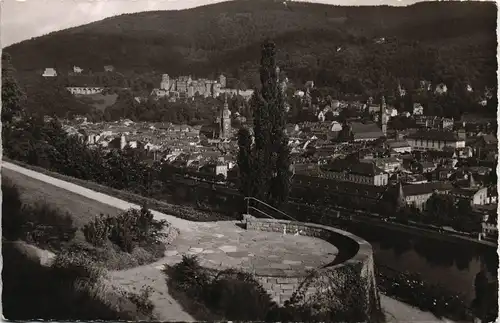 Ansichtskarte Heidelberg Blick vom Philosophengärtchen 1955