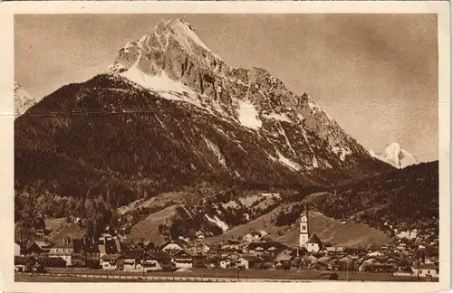Ansichtskarte Mittenwald Wetterstein Panorama 1934