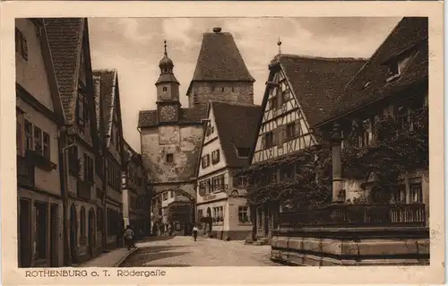 Ansichtskarte Rothenburg ob der Tauber Rödergasse 1928