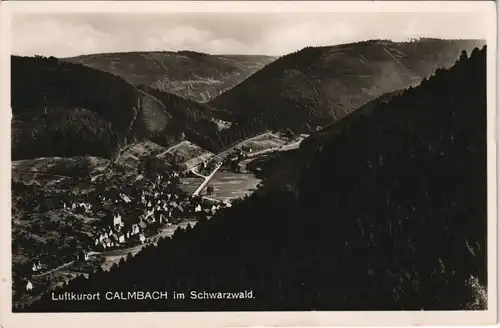 Ansichtskarte Calmbach-Bad Wildbad Blick auf die Stadt - Fotokarte 1930