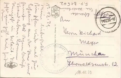 Ansichtskarte Zingst Segelboot, Meer und Dünen 1939  Stempel: Luftwaffenübungsplatz Zingst