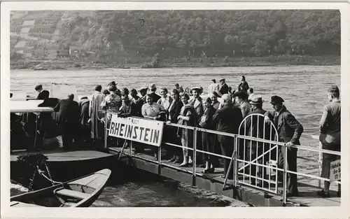 Assmannshausen Rüdesheim (Rhein) Rhein-Schifffahrt Erinnerungs-AK Reisende 1937