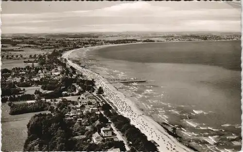 Ansichtskarte Scharbeutz Luftbild Ostsee Strand vom Flugzeug aus 1961