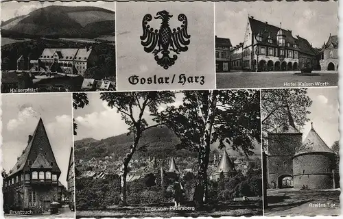 Ansichtskarte Goslar Mehrbildkarte mit 5 Echtfoto-Ansichten 1959