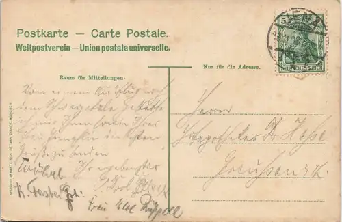 Ansichtskarte .Thüringen Schwarzafal. Werrasitz. 1908