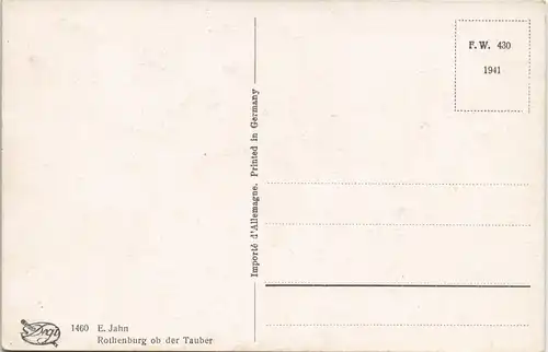 Ansichtskarte Rothenburg ob der Tauber Stadtpartie - Stimmungsbild 1913