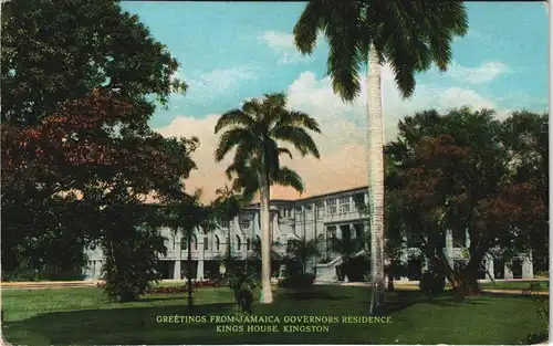 Postcard Kingston JAMAICA GOVERNORS RESIDENCE. gelaufen 1930