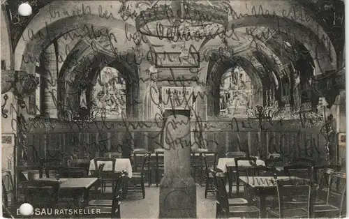Ansichtskarte Dessau-Dessau-Roßlau Ratskeller - Innen 1905