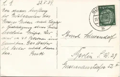 Postcard Lagow Łagów Schloss 1939