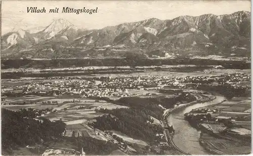 Ansichtskarte Villach Stadt mit Mittagskogel 1926