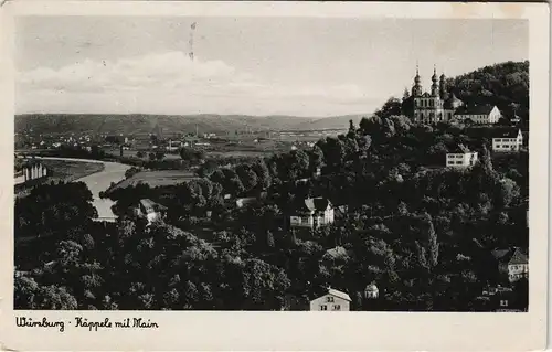 Ansichtskarte Würzburg Käpple mit Main 1939