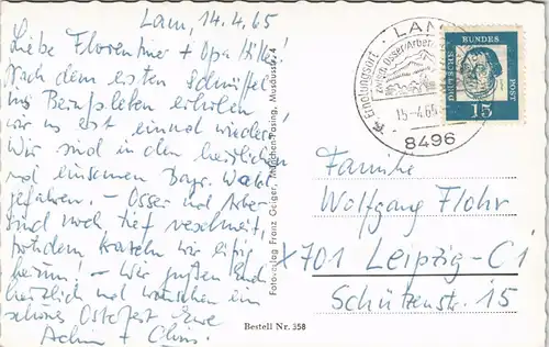 Ansichtskarte Bayerisch Eisenstein Ruderboot auf dem kl. Arbersee 1965