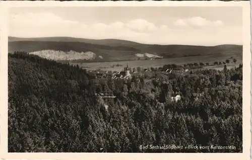Ansichtskarte Bad Sachsa Panorama Südharz Blick vom Katzenstein 1950