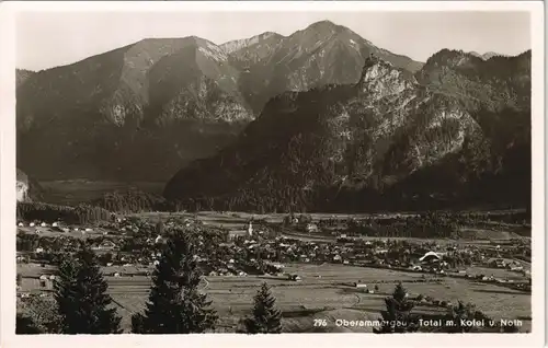 Ansichtskarte Oberammergau Panorama-Ansicht Totale mit Kofel 1960